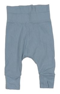 Světlemodré žebrované lehké tepláky 