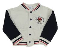 Bílo-tmavomodrá propínací mikina s Minnie Disney