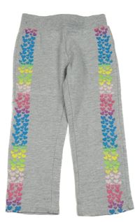 Šedé tepláky s barevným pruhem 