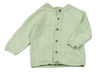 Světlezelený propínací svetr s 3D puntíky M&S