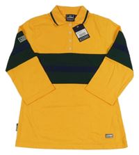 Nové - pomerančovo-zelené polo triko 