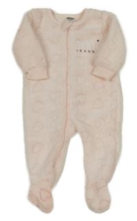 Světlerůžový plyšový overal s logem DKNY