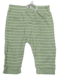 Zelené pruhované lehké tepláky 