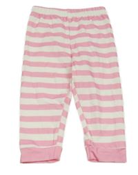 Růžovo-bílé pruhované pyžamové kalhoty 