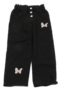 Černé rifle s mašličkou shein