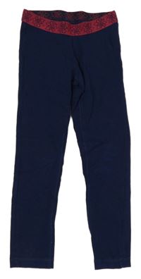 Tmavomodré legíny s růžovým pasem Crivit