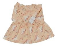 Nové - světlerůžové šaty s jednorožci Matalan