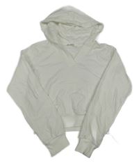 Bílá crop mikina s kapucí H&M