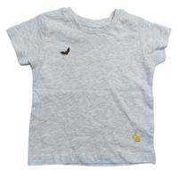 Světlešedé melírované tričko s netopýrem Matalan