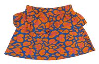Modro-oranžová sukně s leopardím vzorem Mini Peers