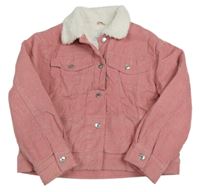 Růžová manšestrová zateplená bunda Primark