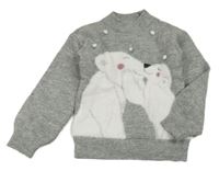 Šedý svetr s medvídky Primark