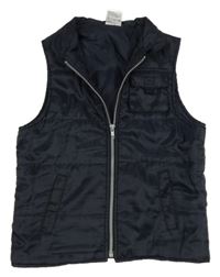 Tmavomodrá šusťáková lehce zateplená vesta Topolino