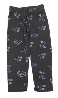 Tmavošedé květované legíny Nutmeg