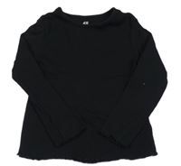 Černé žebrované triko H&M