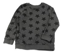 Antracitovo-černá mikina s hvězdami Nutmeg