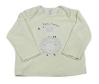 Smetanové sametové triko s ovečkami C&A