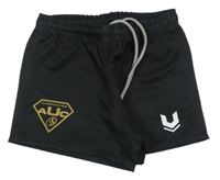 Černé sportovní kraťasy s potiskem 