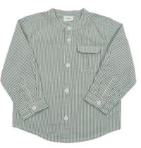 Bílo-šedozelená pruhovaná košile S. Oliver