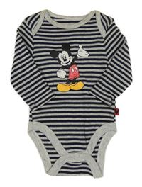 Tmavomodro-šedé pruhované body s Mickeym Disney