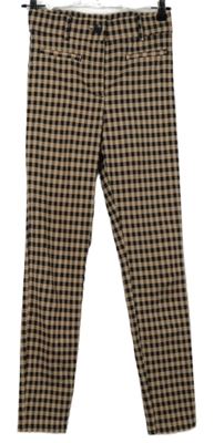 Dámské béžovo-černé kostkované tregíny Primark 