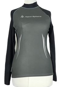 Dámské šedo-černé UV neoprenové triko s nápisem 