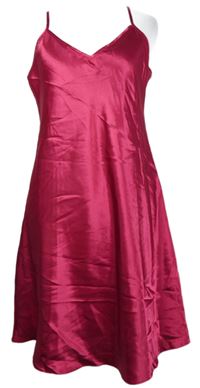 Dámská tmavorůžová saténová noční košile 