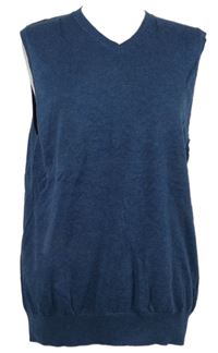 Nové - Pánská tmavomodrá svetrová vesta M&S