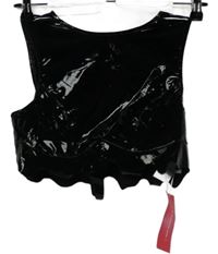 Nové - Dámský černý latexový crop top Shein 