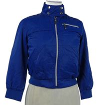 Dámská safírová šusťáková crop bunda 