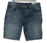 Pánské tmavomodré riflové slim kraťasy Denim vel. 34