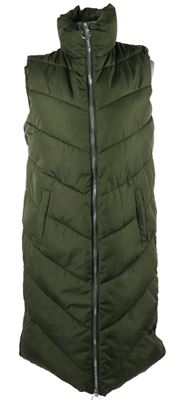 Dámská khaki šusťáková zateplená maxi vesta JDY 