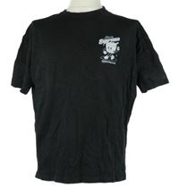 Pánské černé tričko s potiskem Boohoo 