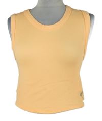 Dámský oranžový žebrovaný sportovní crop top 