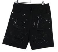 Pánské černé riflové kraťasy s prošoupáním vel. 34