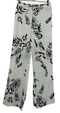 Dámské bílé vzorované palazzo kalhoty Warehouse 