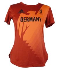 Dámské červeno-korálové fotbalové funkční tričko s logem Adidas 