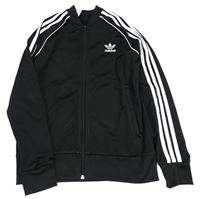 Černá sportovní propínací mikina s logem Adidas