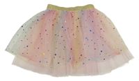 Barevná tylová sukně s hvězdičkami