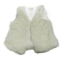 Bílá kožešinová vesta 