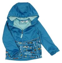 Azurová softshellová bunda s auty a kapucí Lily & Dan