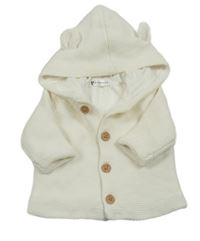 Bílý podšitý propínací svetr s kapucí V by Very