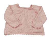 Světlerůžový zavinovací svetr Dunnes