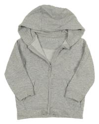 Světlešedá propínací mikina a kapucí Nutmeg