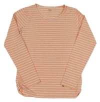 Světlerůžovo-bílé pruhované triko Yigga