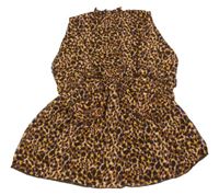 Barevné šifonové šaty s flíčky  