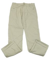 Béžové plátěné kalhoty Okaidi