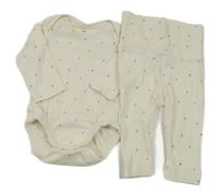 2 set smetanové body se srdíčky + tepláčky H&M