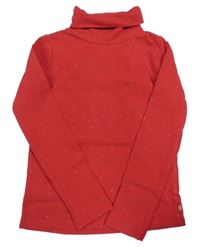 Červené triko ze zlatými tečkami OKAIDI