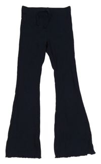 Tmavomodré žebrované bootcut tepláky M&S